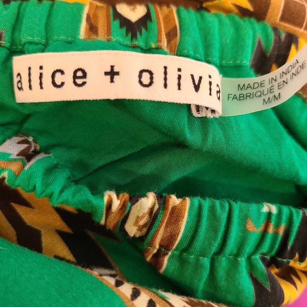 Alice + Olivia Emerald Ikat Rowen Tiered Midi Dress - Picture 7 of 7